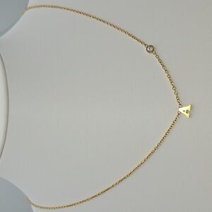 ✨2/$10✨ Letter A Initial and Diamond Necklace 19'' Stainless Steel